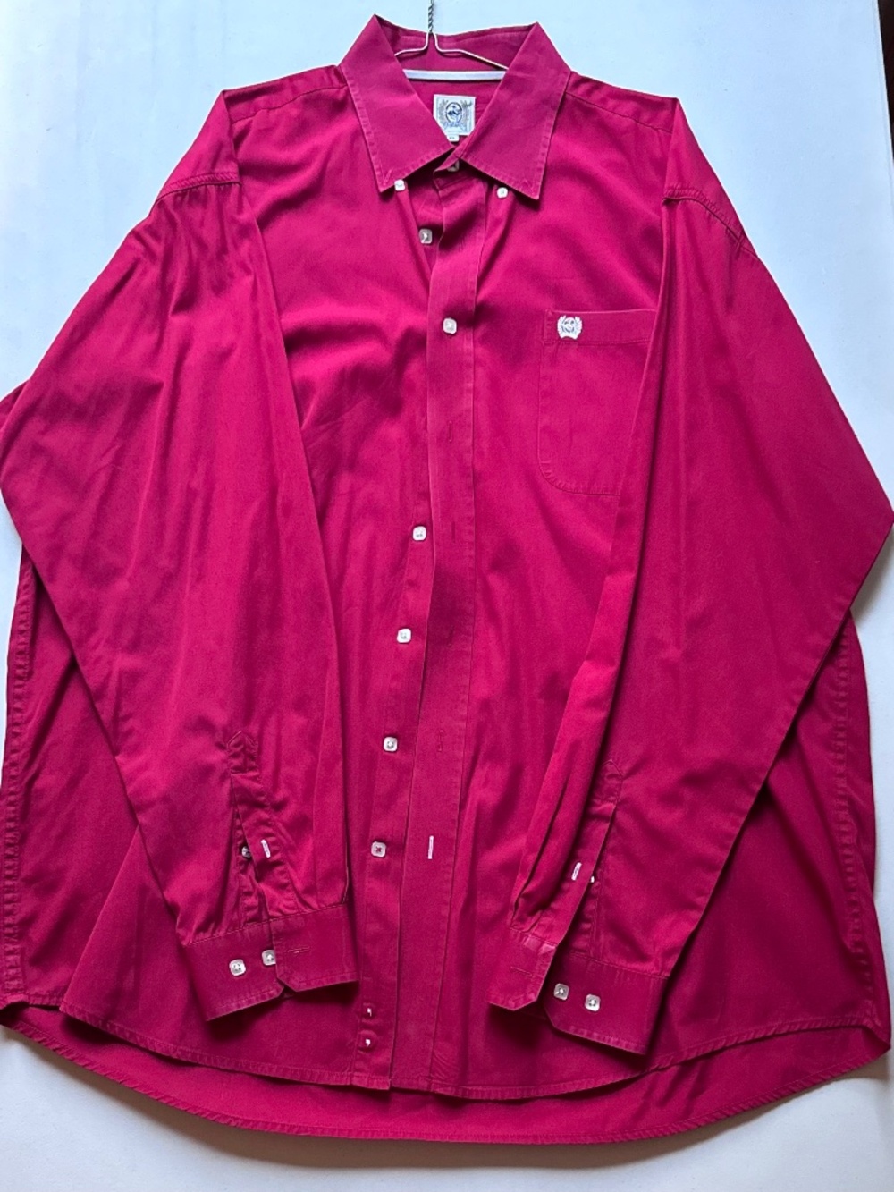 Vintage Cinch Western Shirt Red 100% Cotton Long Sleeve XXL